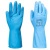 Védőkesztyű, latex, élelmiszer-feldolgozáshoz, L méret, kék